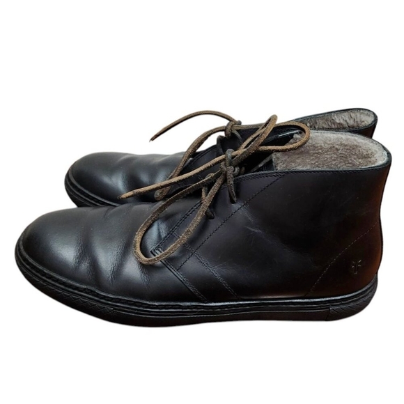 FRYE Shearling Leather Boots Black US 10 Winter Men  Shoes